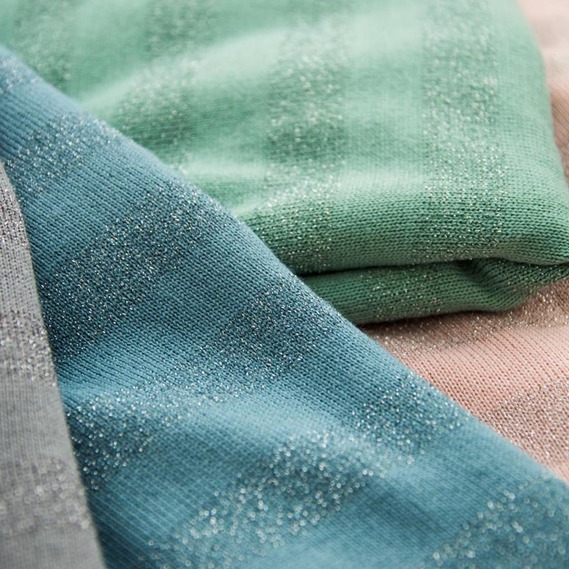 Тканина трикотаж смуга металік св/денім, фото 3 Тканина трикотаж смуга металік св/денім, фото 3