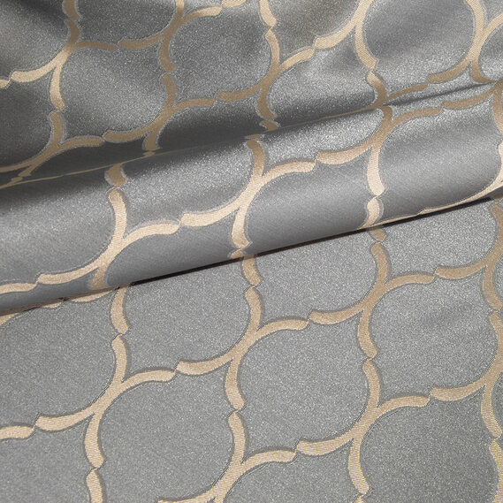 Тканина портьєрна жакардова Терра V-1303 сіро золота, фото 3