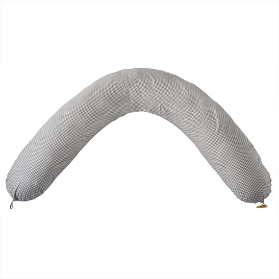 Подушка для беременных и кормления 30х190 см PAPAELLA гипоаллергенная, наволочка из хлопка на молнии горошок сірий, фото 2