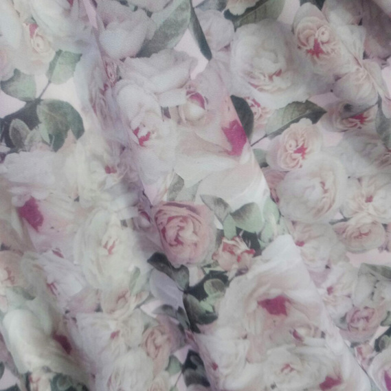 Шифон принт V-207/2 розалій рожева, фото 1 Шифон принт V-207/2 розалій рожева, фото 1