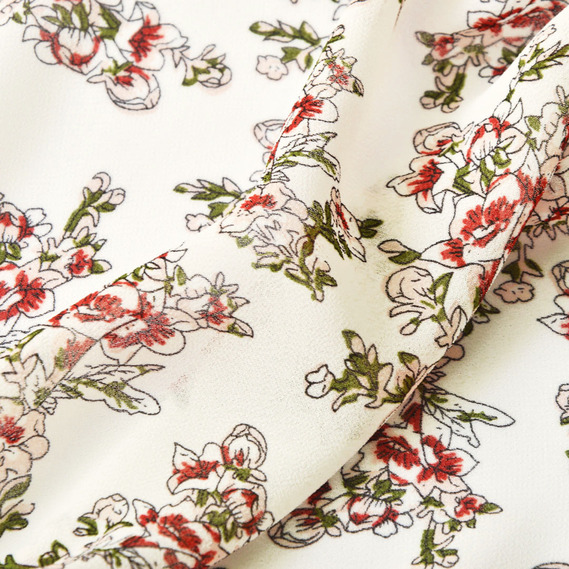 Шифон принт V-204/2 букетик білий, фото 2 Шифон принт V-204/2 букетик білий, фото 2