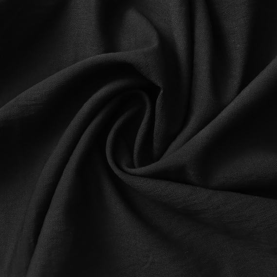 Ткань Лен однотонный Ария V-1001 чорний, фото 1