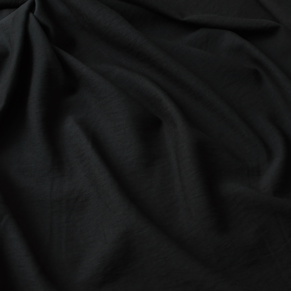 Ткань Лен однотонный Ария V-1001 чорний, фото 2