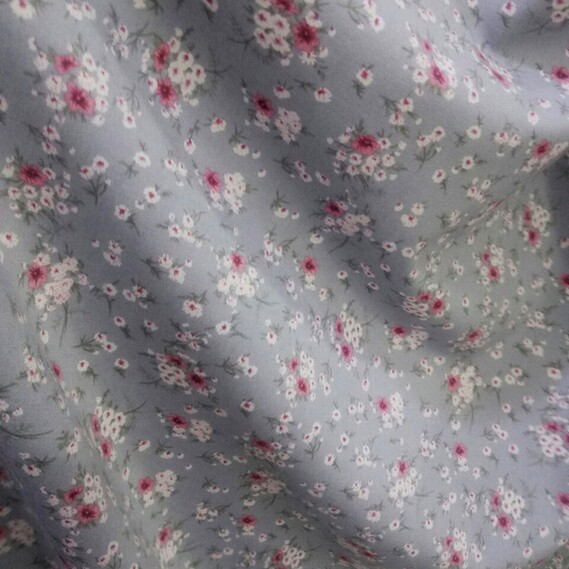 Штапель стрейч принт V-1/1 ромашки сірий, фото 1