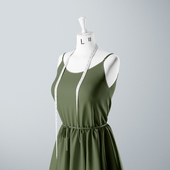 Тканина плательна штапель твіл V-19 хакі, фото 3