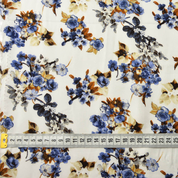 Ткань штапель твил принт, 140 см, 160 гр/м2, для платьев, блузок, юбок V-3/1 презент білий, фото 4