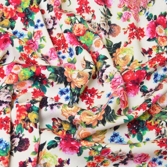 The fabric is staple twill with a print V-5/1 розалій крем, фото 1 The fabric is staple twill with a print V-5/1 розалій крем, фото 1