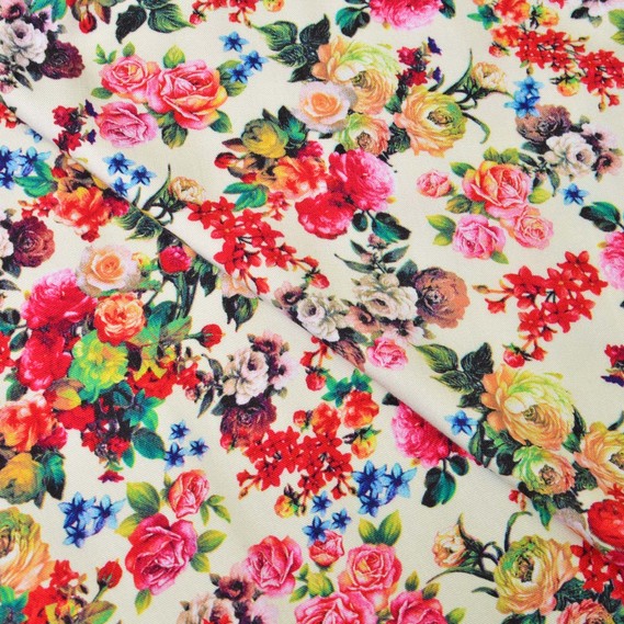 The fabric is staple twill with a print V-5/1 розалій крем, фото 2 The fabric is staple twill with a print V-5/1 розалій крем, фото 2