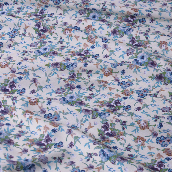 The fabric is staple twill with a print V-6/1 дрібноцвіт денім, фото 2