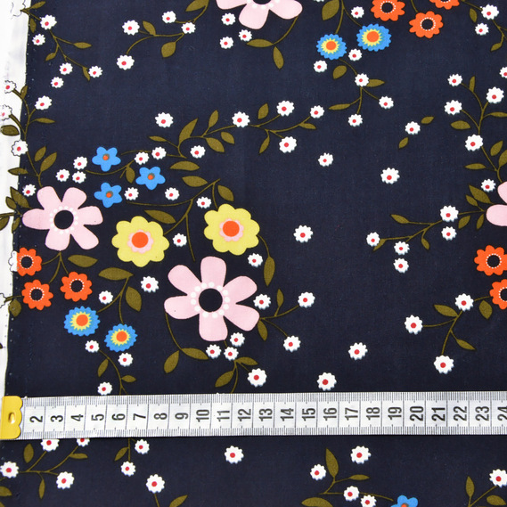 Штапель літо т/синій, Квітковий, фото 4