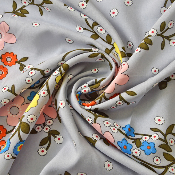 Штапель літо сірий, Квітковий, фото 1