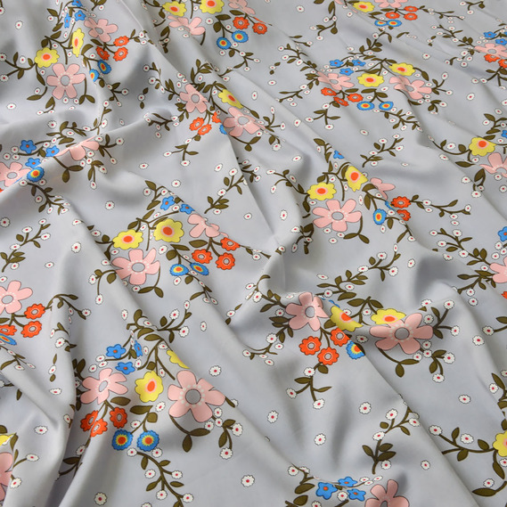 Штапель літо сірий, Квітковий, фото 2