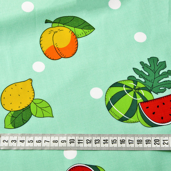 Тканына плательна віскоза штапель Епізоди 115 гр/м2 вітамінка м`ята, Флора, фото 4