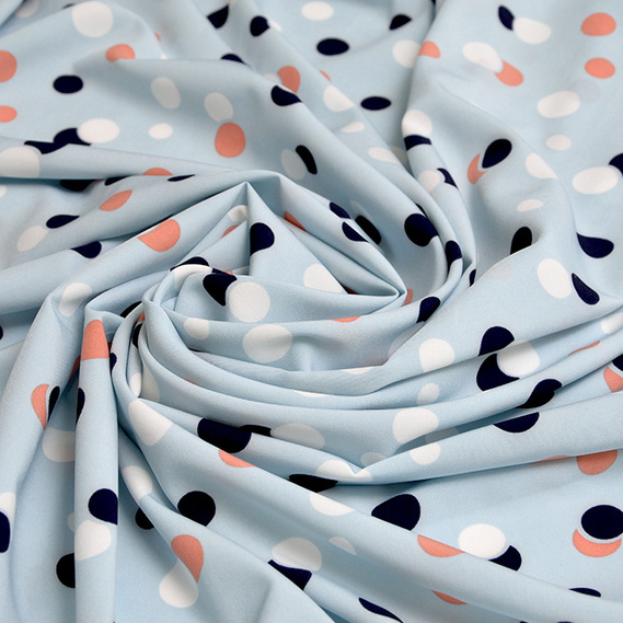 Ткань плательная супер софт горохи на ментолі, Горох, фото 1