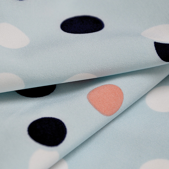 Ткань плательная супер софт горохи на ментолі, Горох, фото 2