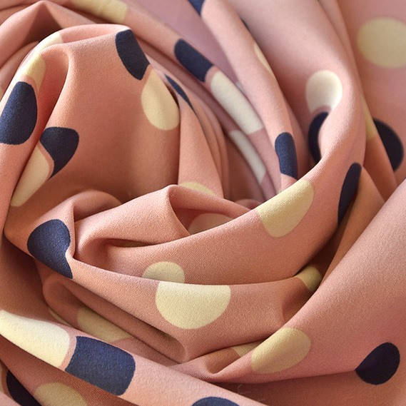 Тканина платтяна супер софт горохи на фрез, Горох, фото 2