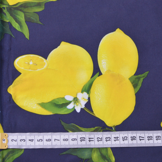 The fabric for the dress is super soft лимон т/синій, фото 2