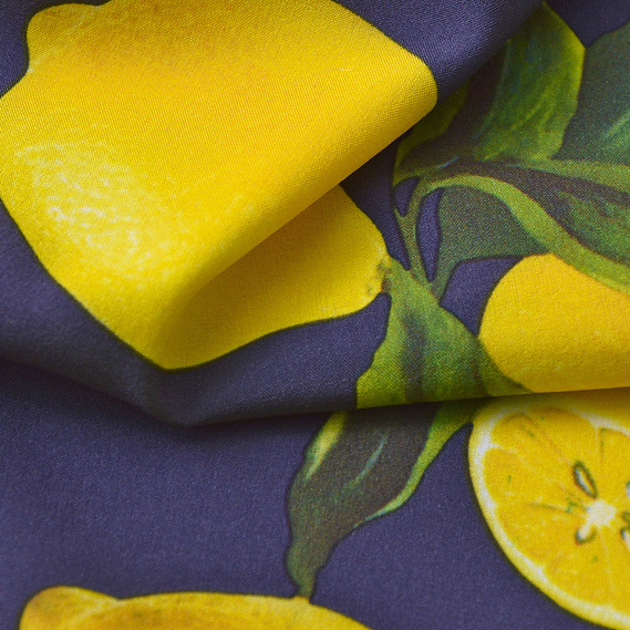 The fabric for the dress is super soft лимон т/синій, фото 4