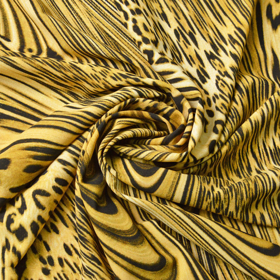 Тканина плательна Super Soft, еластична тканина для одягу Гепард пісок, фото 1