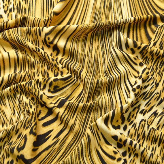 Тканина плательна Super Soft, еластична тканина для одягу Гепард пісок, фото 2