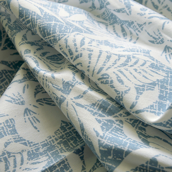 Котон стрейч набивний Амазонія блак, Флора, фото 3