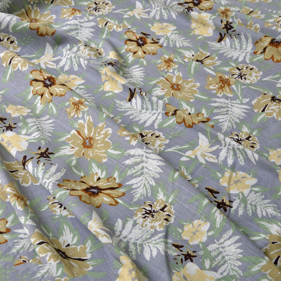 Льон принт Забава V-5/1 привіт сірий, фото 2 Льон принт Забава V-5/1 привіт сірий, фото 2