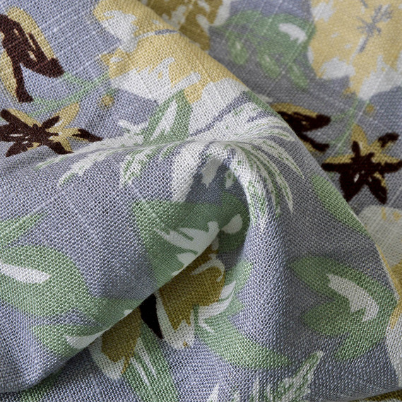 Льон принт Забава V-5/1 привіт сірий, фото 3 Льон принт Забава V-5/1 привіт сірий, фото 3