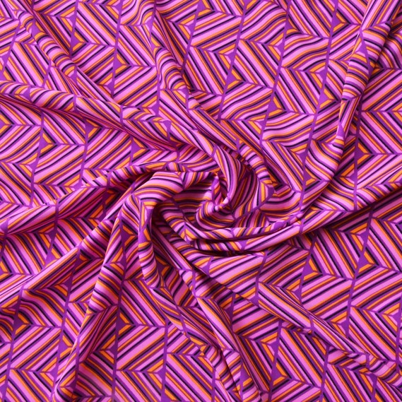 Ткаань костюмная Prada V-1/1 зігзаг фіолет, фото 1