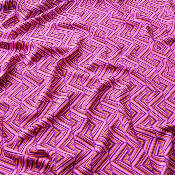 Ткаань костюмная Prada V-1/1 зігзаг фіолет, фото 2