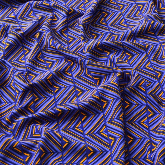 Ткаань костюмная Prada V-1/2 зігзаг синій, фото 2