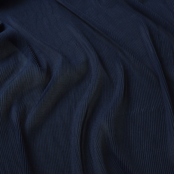 Тканина шифон-гофре дріб т/синій, фото 2