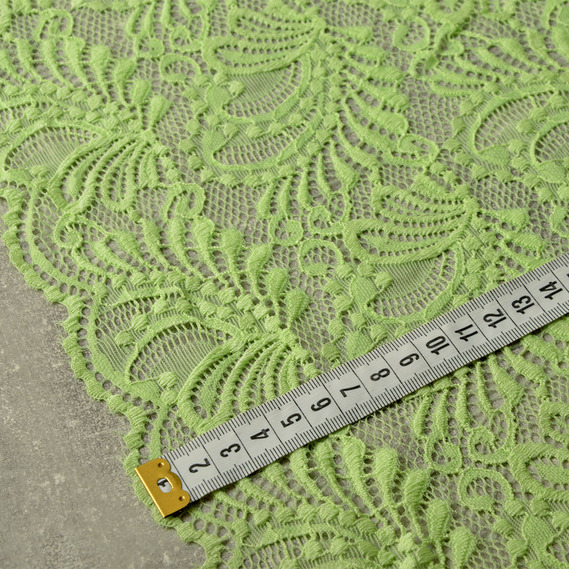 Тканина гіпюр Б`янка, 145 см перо салат, фото 4 Тканина гіпюр Б`янка, 145 см перо салат, фото 4