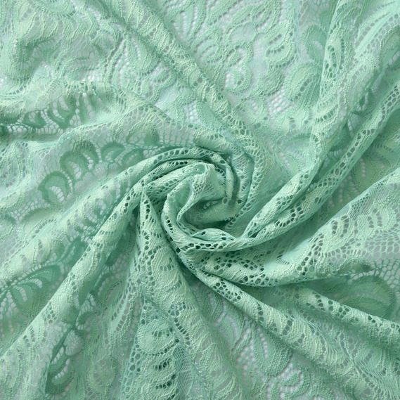 Тканина гіпюр Б`янка, 145 см квітка ментол, фото 1 Тканина гіпюр Б`янка, 145 см квітка ментол, фото 1