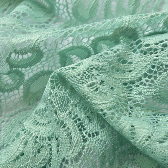 Тканина гіпюр Б`янка, 145 см квітка ментол, фото 3 Тканина гіпюр Б`янка, 145 см квітка ментол, фото 3