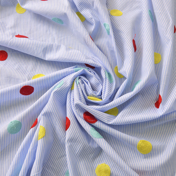 Батист Смужки блакитні, фото 1