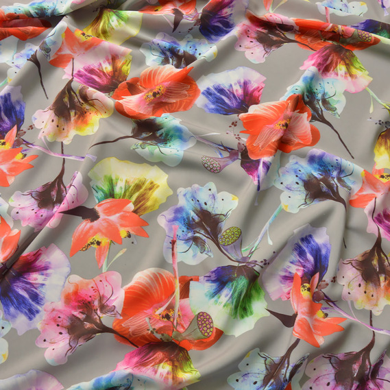 Плательна Квітка супер софт сюїта сіра, Квітковий, фото 2