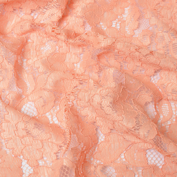 Ткань Гипюр Индонезия 2 персик, фото 2