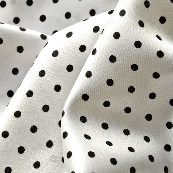 Тканина плательная атлас Горохи дріб білий, фото 3 Тканина плательная атлас Горохи дріб білий, фото 3