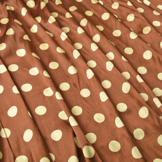 Ткань плательная атлас Горохи велик.каштан, фото 2