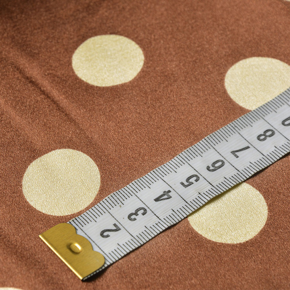 Ткань плательная атлас Горохи велик.каштан, фото 4