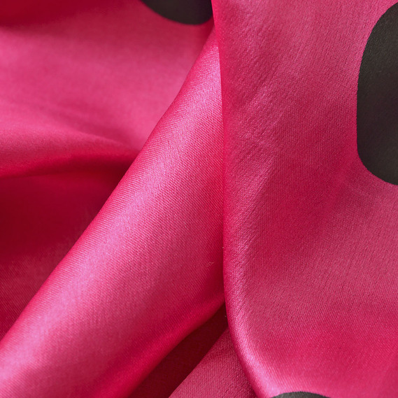 Dress fabric satin Peas maxi фуксія, фото 3