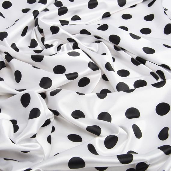 Dress fabric satin Peas велик.чорно/білий, фото 2