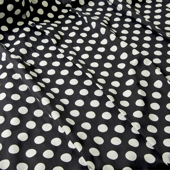 Поплін-стрейч Горох чорний, фото 2