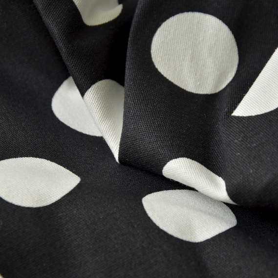 Поплін-стрейч Горох чорний, фото 3