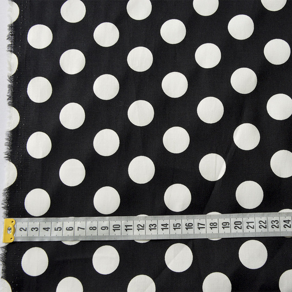 Поплін-стрейч Горох чорний, фото 4