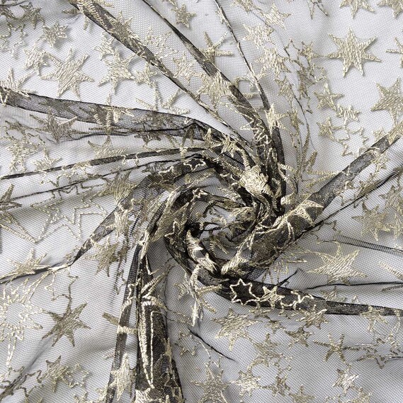 Сетка Звездопад черная срібло , фото 1