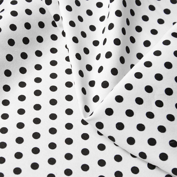 Ткнина котон стрейч Горошина білий конфеті, фото 2