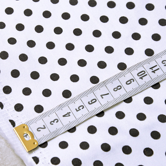 Ткнина котон стрейч Горошина білий конфеті, фото 3