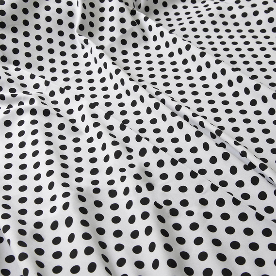 Ткань коттон стрейч Горошина білий копійка, фото 2