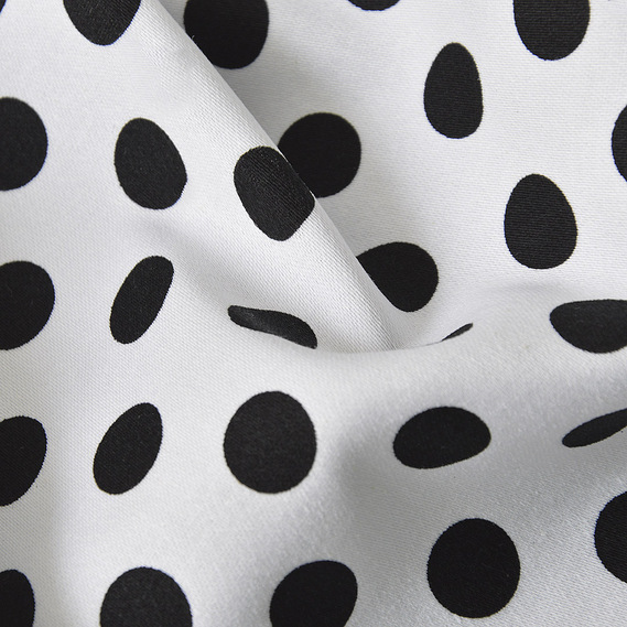 Ткань коттон стрейч Горошина білий копійка, фото 3